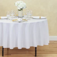 NAPPE RONDE  BLANCHE 108 POUCES