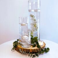 LOCATION TRIO VASES RUSTIQUE SUR BÛCHE
